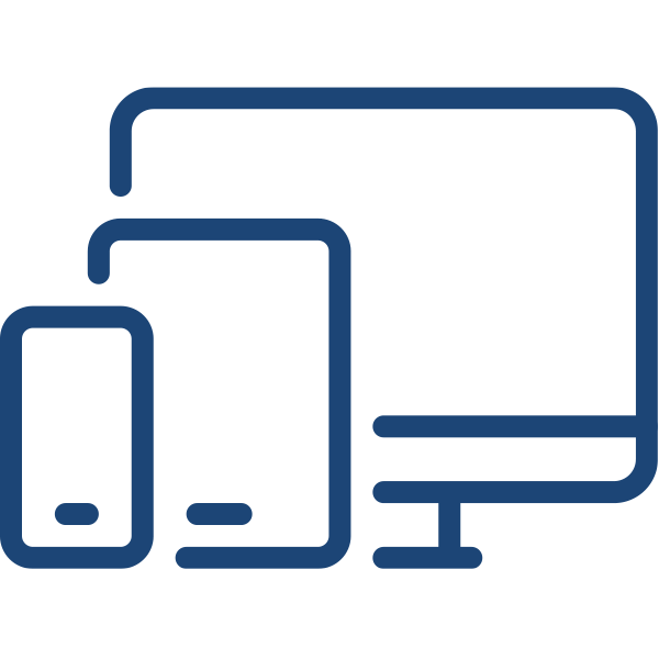 icon of smartphone, tablet and desktop computer